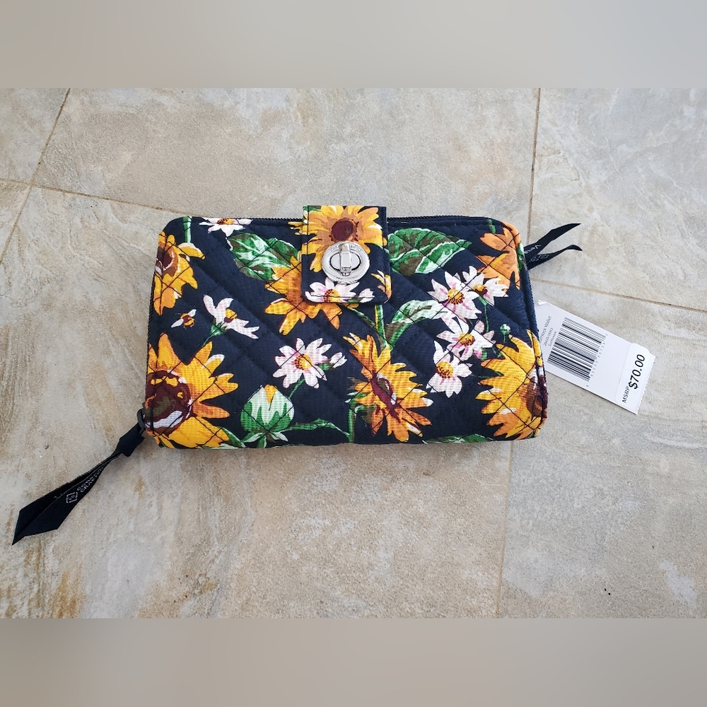 Vera Bradley Wallet- Navy and Yellow